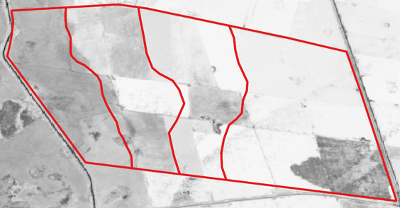 NDVI clasificado en ambientes sobre el lote.
